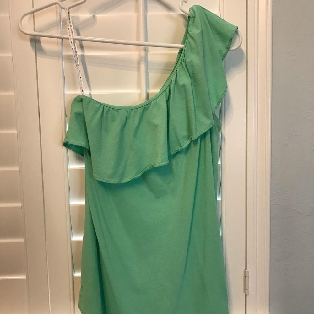 Lilly Pulitzer one shoulder flutter tank
